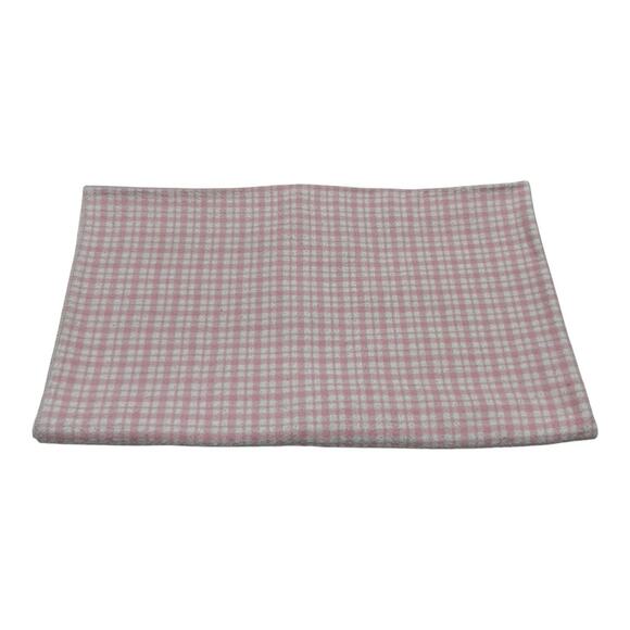 Vintage Made In USA Flannel Cotton Receiving Baby Blanket Pink Plaid Windowpane - Picture 1 of 6